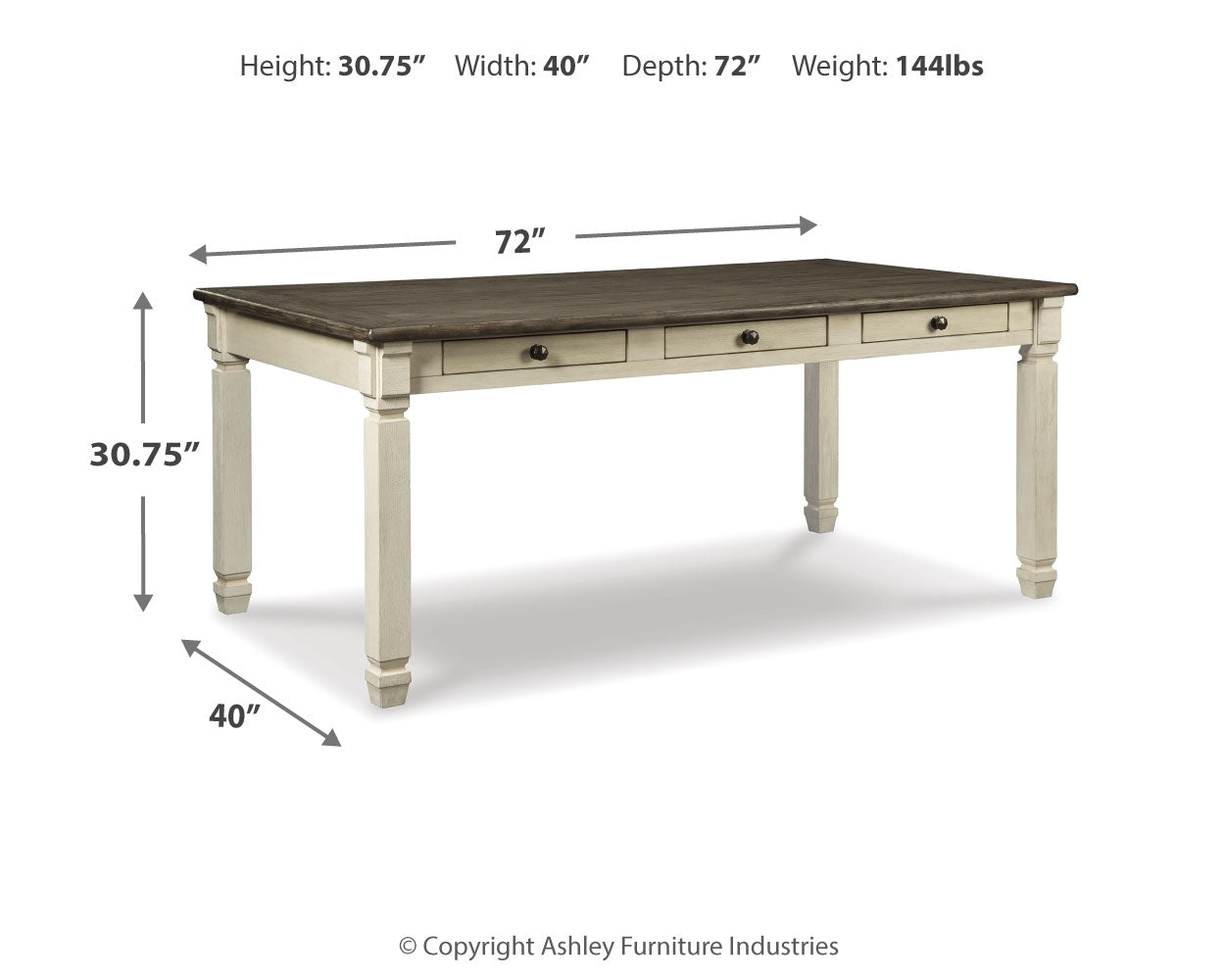 Ashley Furniture - Bolanburg Dining Table - Beige Wood - Tables - Additional View 3