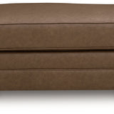 Ashley Furniture - VILLACOURT CARAMEL OTTOMAN - Light Brown Faux Leather - Ottomans - Additional View 2