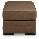 Ashley Furniture - VILLACOURT CARAMEL OTTOMAN - Light Brown Faux Leather - Ottomans - Additional View 3