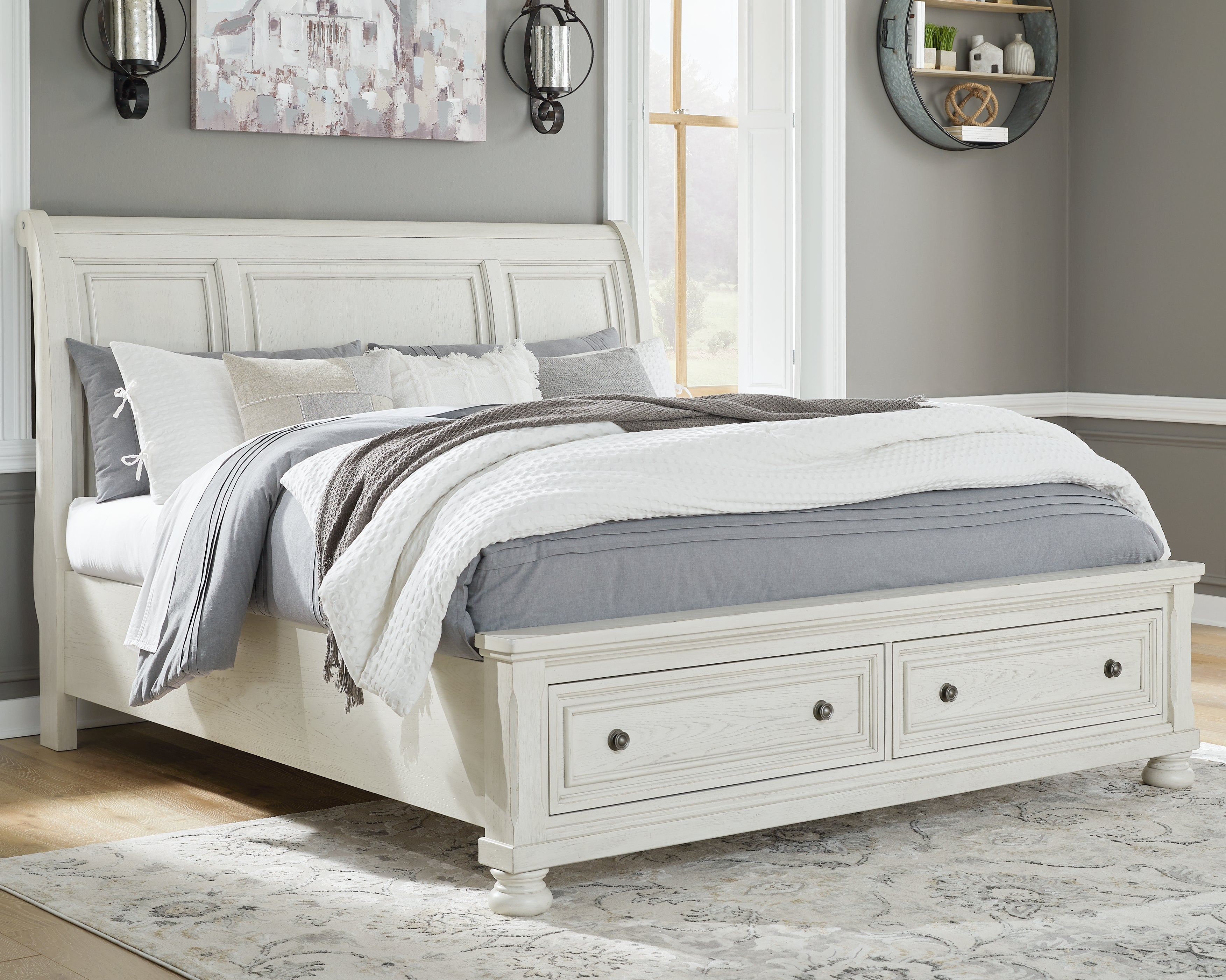 Ashley Furniture - Robbinsdale Queen Storage Bed - White - Wood - Beds - Additional View 2