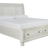 Ashley Furniture - Robbinsdale Queen Storage Bed - White - Wood - Beds