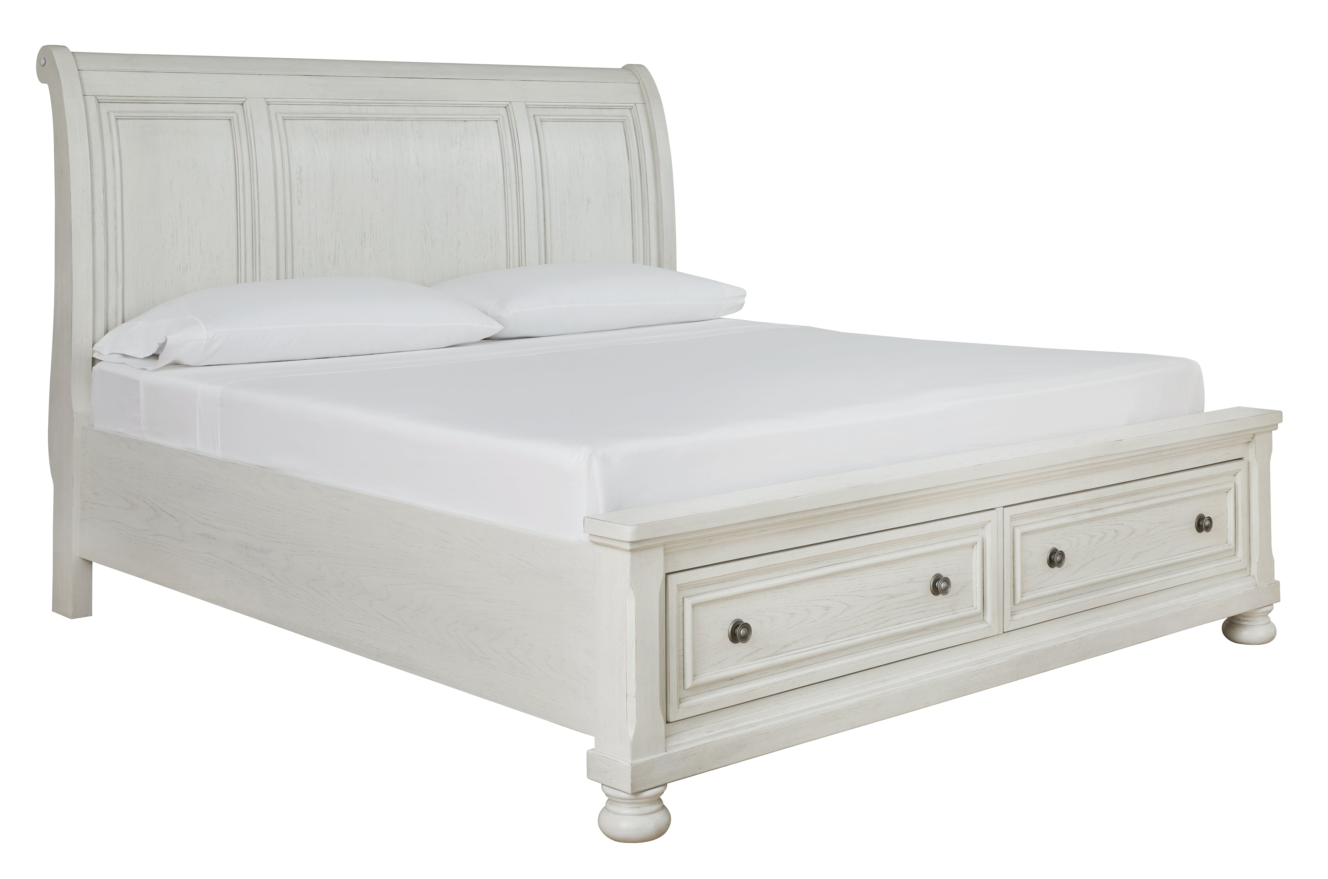 Ashley Furniture - Robbinsdale Queen Storage Bed - White - Wood - Beds