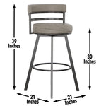 Steve Silver Furniture - Gene 30" Bar Stool - Dark Gray|Black Wood - Stools - Additional View 2