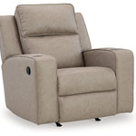 Ashley Furniture - Lavenhorne Recliner - Pebble - Pearl Silver Faux Leather - Recliners
