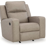 Ashley Furniture - Lavenhorne Recliner - Pebble - Pearl Silver Faux Leather - Recliners