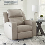 Ashley Furniture - Lavenhorne Recliner - Pebble - Pearl Silver Faux Leather - Recliners - Additional View 1
