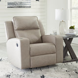 Ashley Furniture - Lavenhorne Recliner - Pebble - Pearl Silver Faux Leather - Recliners - Additional View 1