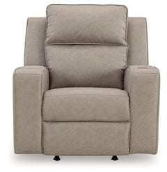 Ashley Furniture - Lavenhorne Recliner - Pebble - Pearl Silver Faux Leather - Recliners - Additional View 3