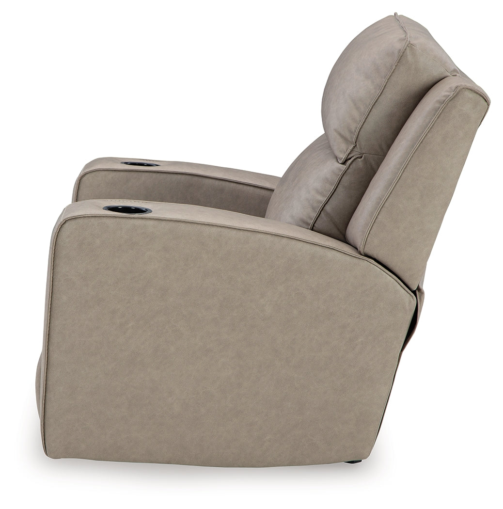Ashley Furniture - Lavenhorne Recliner - Pebble - Pearl Silver Faux Leather - Recliners - Additional View 6
