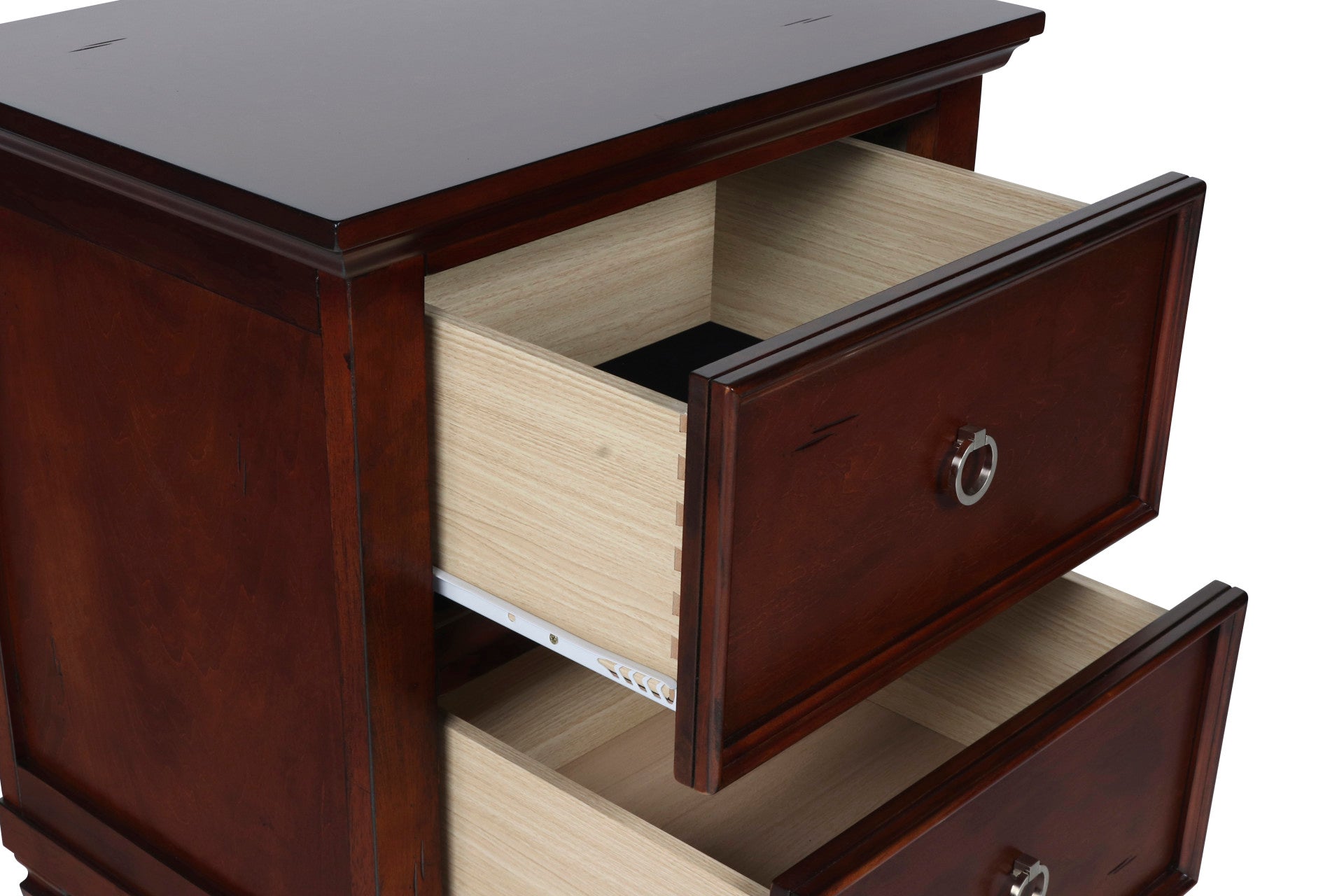 New Classic - TAMARACK CHERRY NIGHTSTAND - Dark Brown Wood - Nightstands - Additional View 4