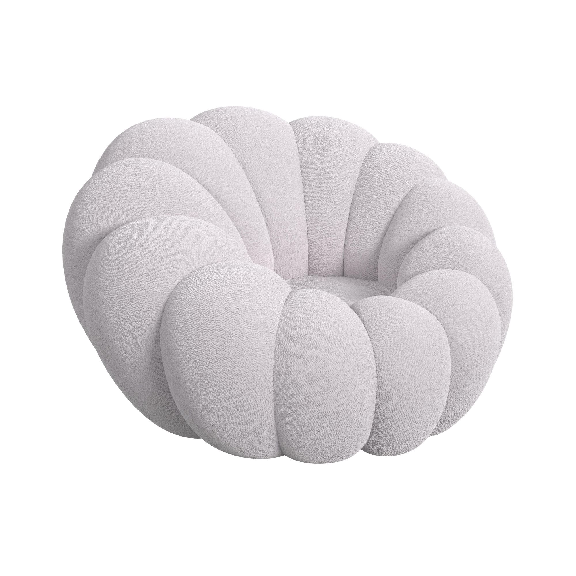 Elements International - Bubble Swivel Chair And Ottoman - Grey - Gray Fabric - Chair & Ottoman - Additional View 1