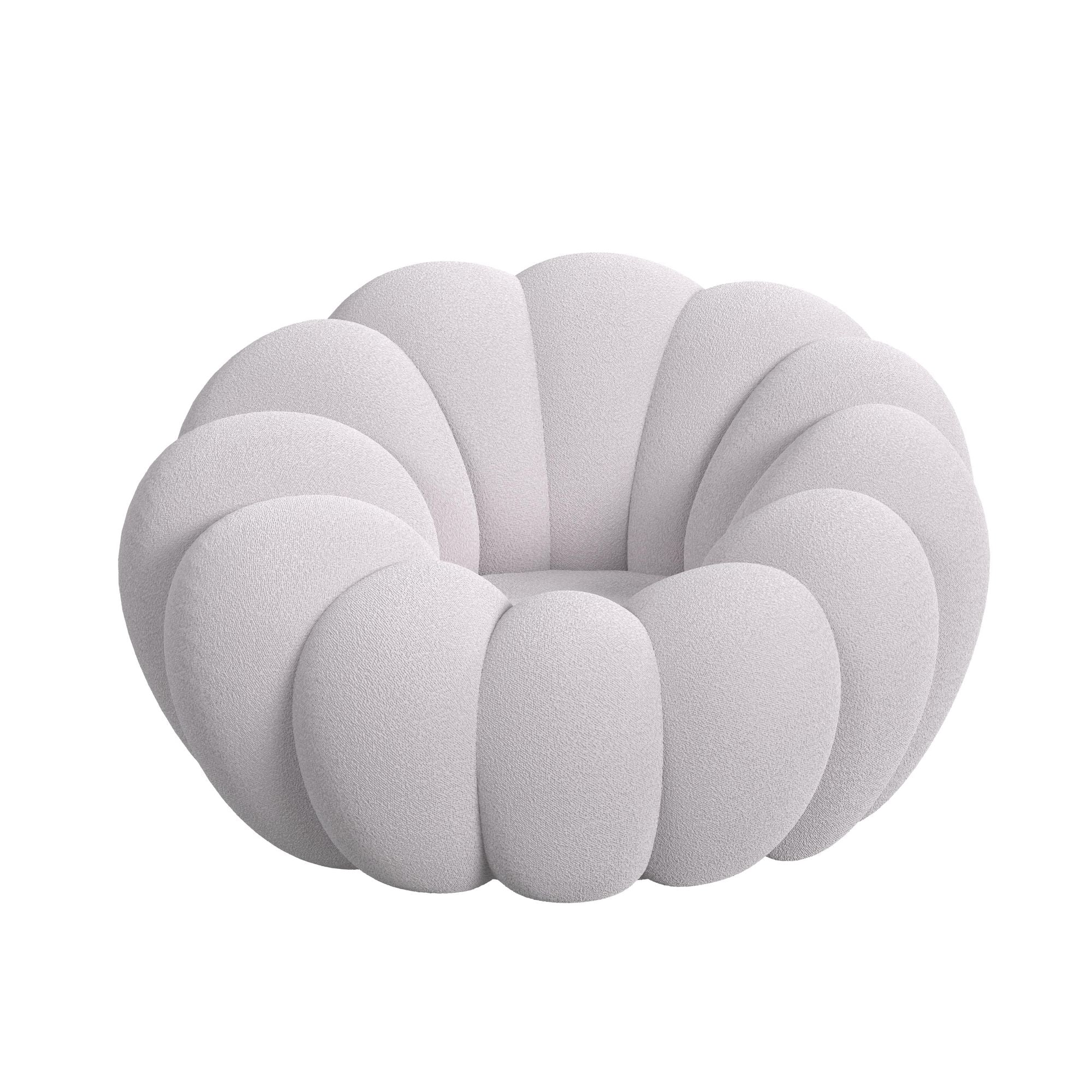 Elements International - Bubble Swivel Chair And Ottoman - Grey - Gray Fabric - Chair & Ottoman - Additional View 2