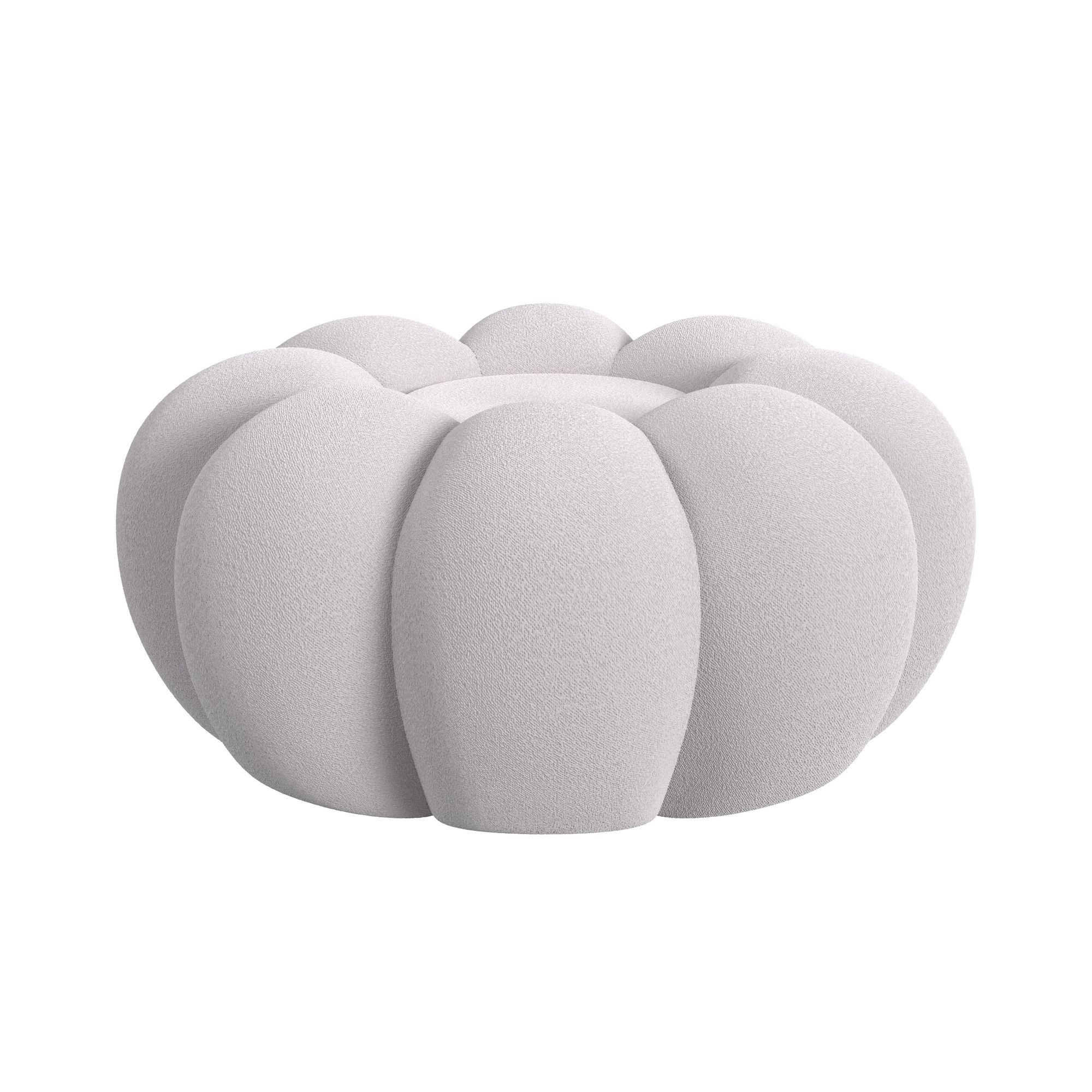 Elements International - Bubble Swivel Chair And Ottoman - Grey - Gray Fabric - Chair & Ottoman - Additional View 4