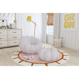 Elements International - Bubble Swivel Chair And Ottoman - Grey - Gray Fabric - Chair & Ottoman - Additional View 5
