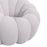 Elements International - Bubble Swivel Chair And Ottoman - Grey - Gray Fabric - Chair & Ottoman - Additional View 7