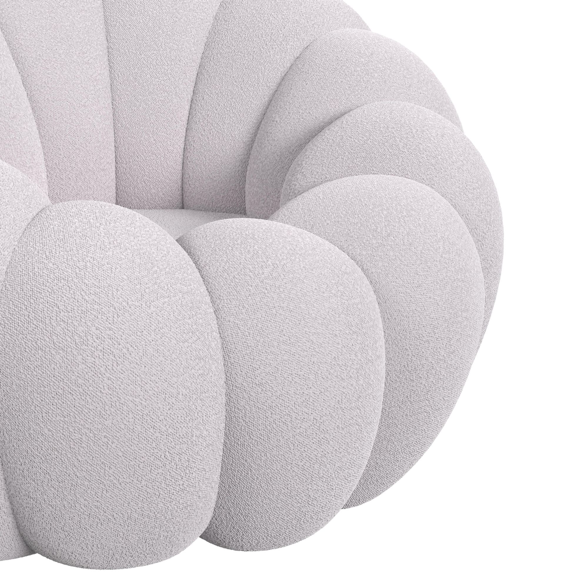 Elements International - Bubble Swivel Chair And Ottoman - Grey - Gray Fabric - Chair & Ottoman - Additional View 7