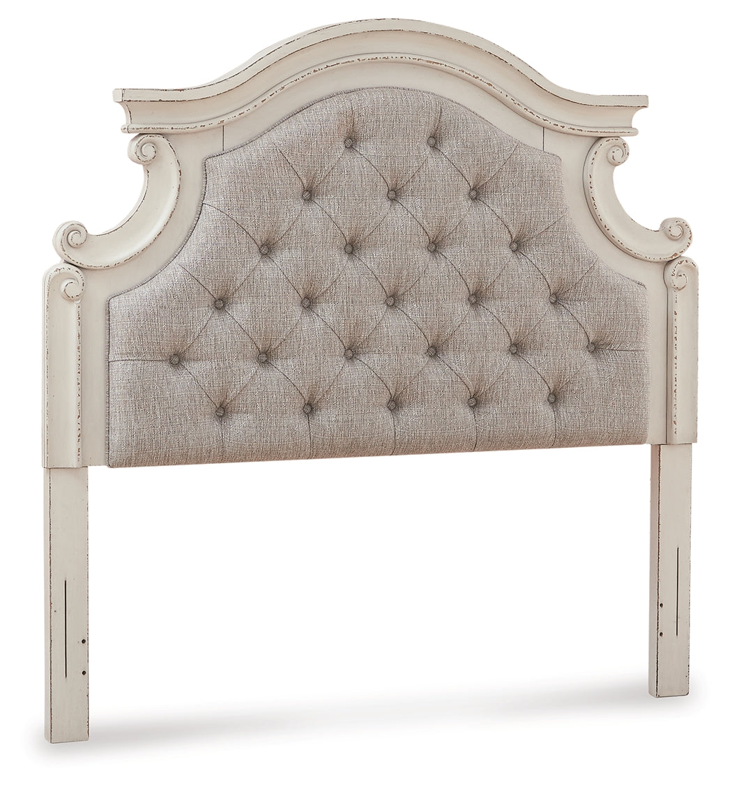Ashley Furniture - REALYN FULL UPHOLSTERED HEADBOARD - White Fabric|Wood - Headboards