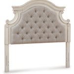 Ashley Furniture - REALYN FULL UPHOLSTERED HEADBOARD - White Fabric|Wood - Headboards