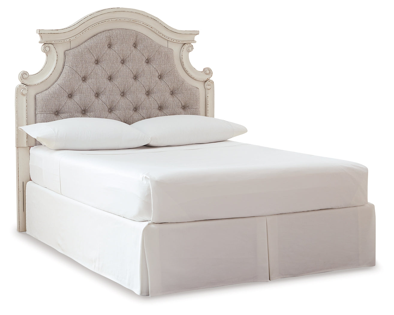 Ashley Furniture - REALYN FULL UPHOLSTERED HEADBOARD - White Fabric|Wood - Headboards - Additional View 1
