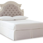 Ashley Furniture - REALYN FULL UPHOLSTERED HEADBOARD - White Fabric|Wood - Headboards - Additional View 1