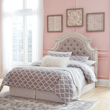 Ashley Furniture - REALYN FULL UPHOLSTERED HEADBOARD - White Fabric|Wood - Headboards - Additional View 4