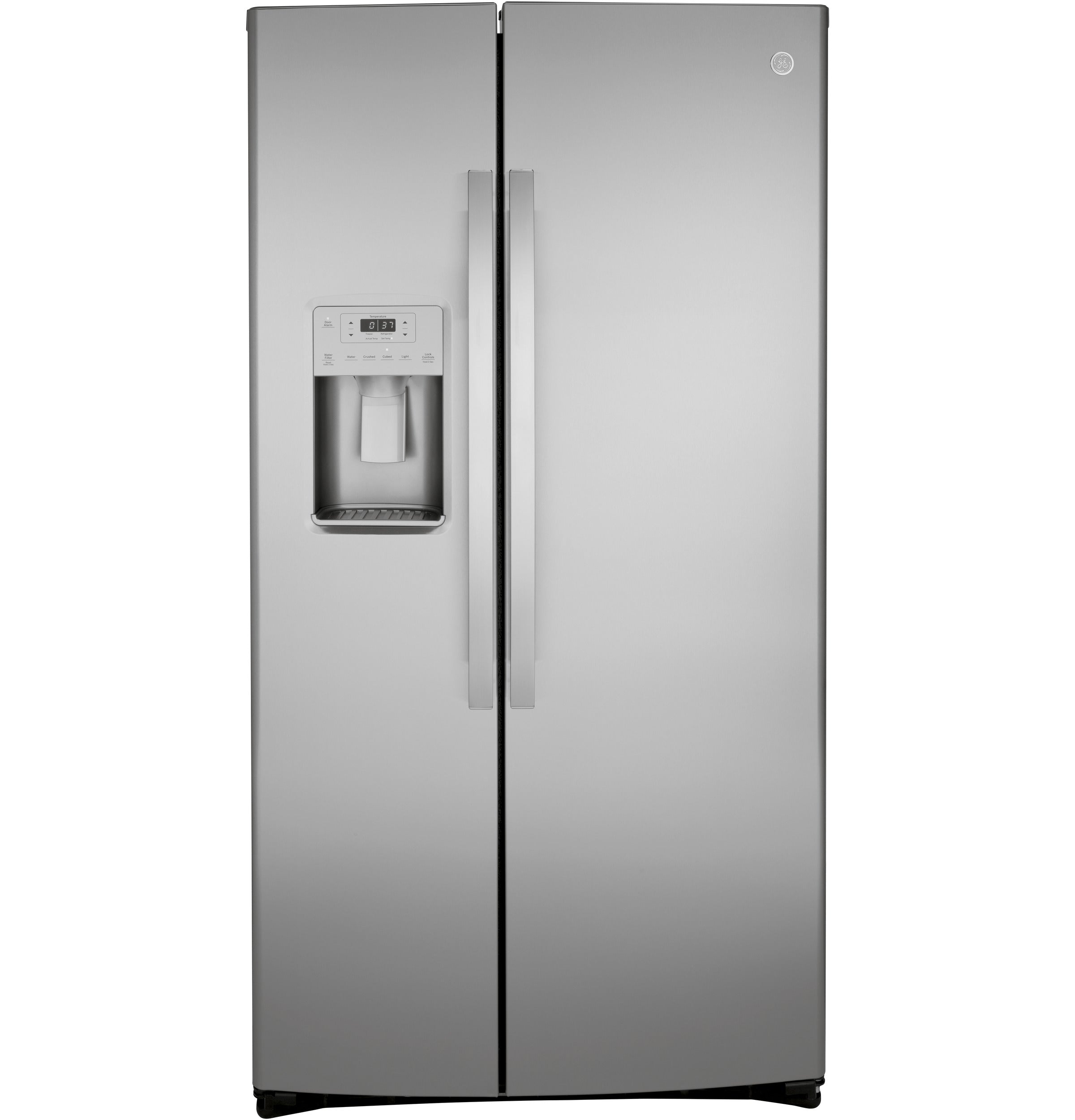 GE FINGERPRINT RESISTANT STAINLESS STEEL SIDE BY SIDE 25CU REFRIGERATOR - Pearl Silver - Refrigerators