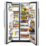 GE FINGERPRINT RESISTANT STAINLESS STEEL SIDE BY SIDE 25CU REFRIGERATOR - Pearl Silver - Refrigerators - Additional View 1