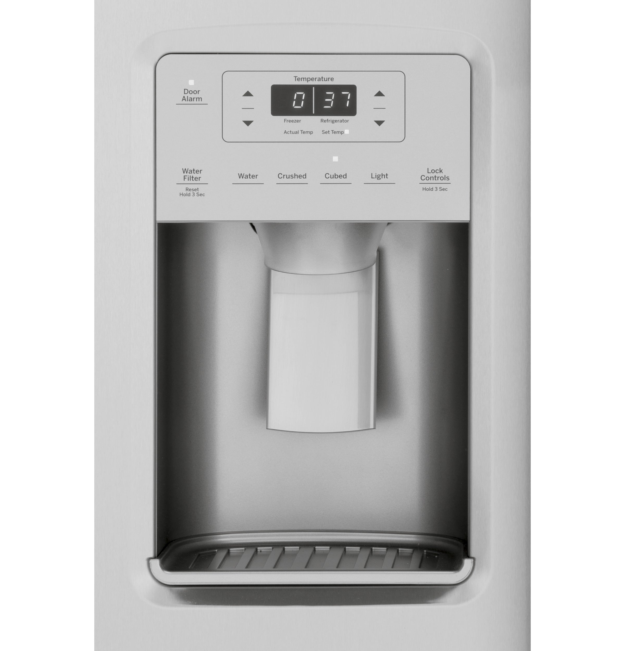 GE FINGERPRINT RESISTANT STAINLESS STEEL SIDE BY SIDE 25CU REFRIGERATOR - Pearl Silver - Refrigerators - Additional View 2