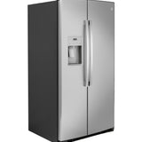 GE FINGERPRINT RESISTANT STAINLESS STEEL SIDE BY SIDE 25CU REFRIGERATOR - Pearl Silver - Refrigerators - Additional View 3