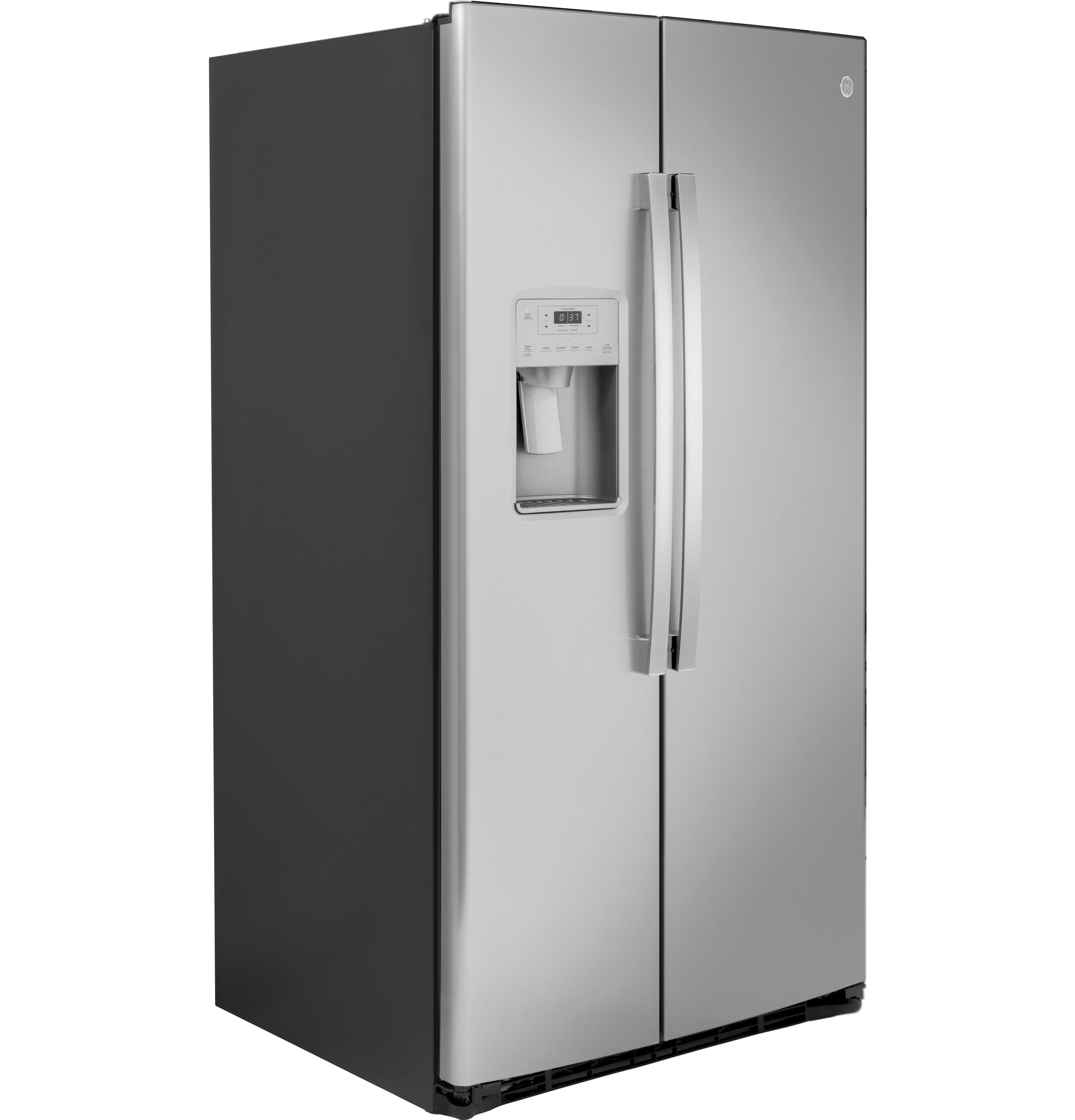 GE FINGERPRINT RESISTANT STAINLESS STEEL SIDE BY SIDE 25CU REFRIGERATOR - Pearl Silver - Refrigerators - Additional View 3