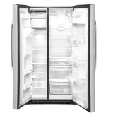 GE FINGERPRINT RESISTANT STAINLESS STEEL SIDE BY SIDE 25CU REFRIGERATOR - Pearl Silver - Refrigerators - Additional View 4