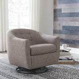 Ashley Furniture - UPSHUR TAUPE SWIVEL GLIDER ACCENT CHAIR - Light Brown Fabric - Chairs - Additional View 1