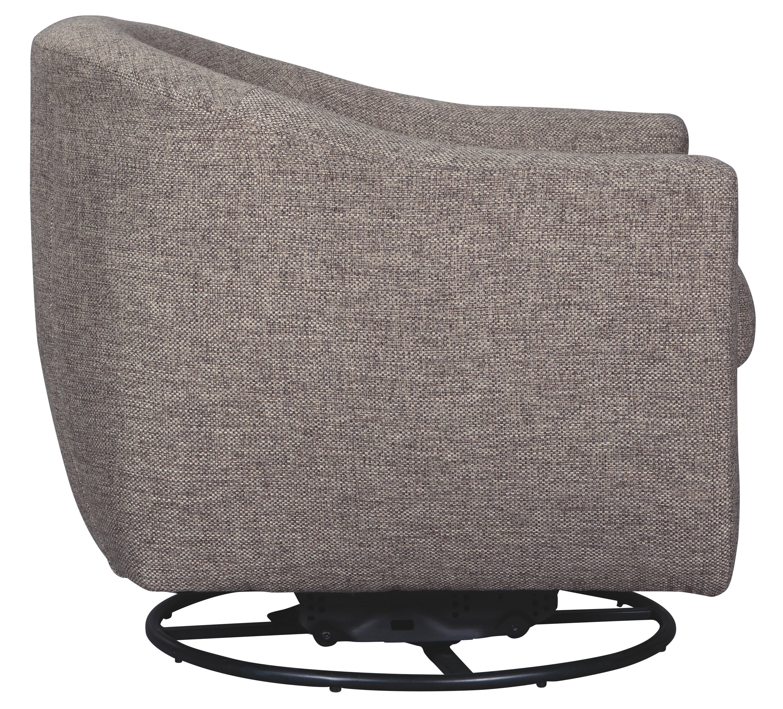 Ashley Furniture - UPSHUR TAUPE SWIVEL GLIDER ACCENT CHAIR - Light Brown Fabric - Chairs - Additional View 4