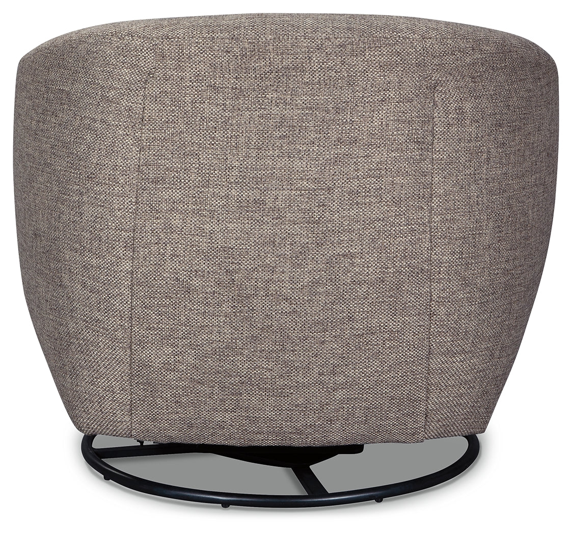 Ashley Furniture - UPSHUR TAUPE SWIVEL GLIDER ACCENT CHAIR - Light Brown Fabric - Chairs - Additional View 5
