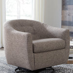 Ashley Furniture - UPSHUR TAUPE SWIVEL GLIDER ACCENT CHAIR - Light Brown Fabric - Chairs - Additional View 6
