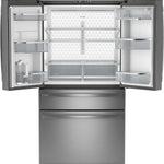 GE STAINLESS PROFILE FINGERPRINT RESISTANT STAINLESS STEEL 28.7CU 4 DOOR FRENCH DOOR REFRIGERATOR - Pearl Silver - Refrigerators - Additional View 1