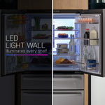 GE STAINLESS PROFILE FINGERPRINT RESISTANT STAINLESS STEEL 28.7CU 4 DOOR FRENCH DOOR REFRIGERATOR - Pearl Silver - Refrigerators - Additional View 4