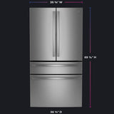 GE STAINLESS PROFILE FINGERPRINT RESISTANT STAINLESS STEEL 28.7CU 4 DOOR FRENCH DOOR REFRIGERATOR - Pearl Silver - Refrigerators - Additional View 20