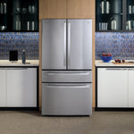 GE STAINLESS PROFILE FINGERPRINT RESISTANT STAINLESS STEEL 28.7CU 4 DOOR FRENCH DOOR REFRIGERATOR - Pearl Silver - Refrigerators - Additional View 22