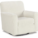 Ashley Furniture - HERSTOW IVORY SWIVEL GLIDER - White Fabric - Chairs