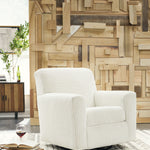 Ashley Furniture - HERSTOW IVORY SWIVEL GLIDER - White Fabric - Chairs - Additional View 1