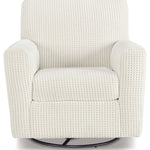 Ashley Furniture - HERSTOW IVORY SWIVEL GLIDER - White Fabric - Chairs - Additional View 2