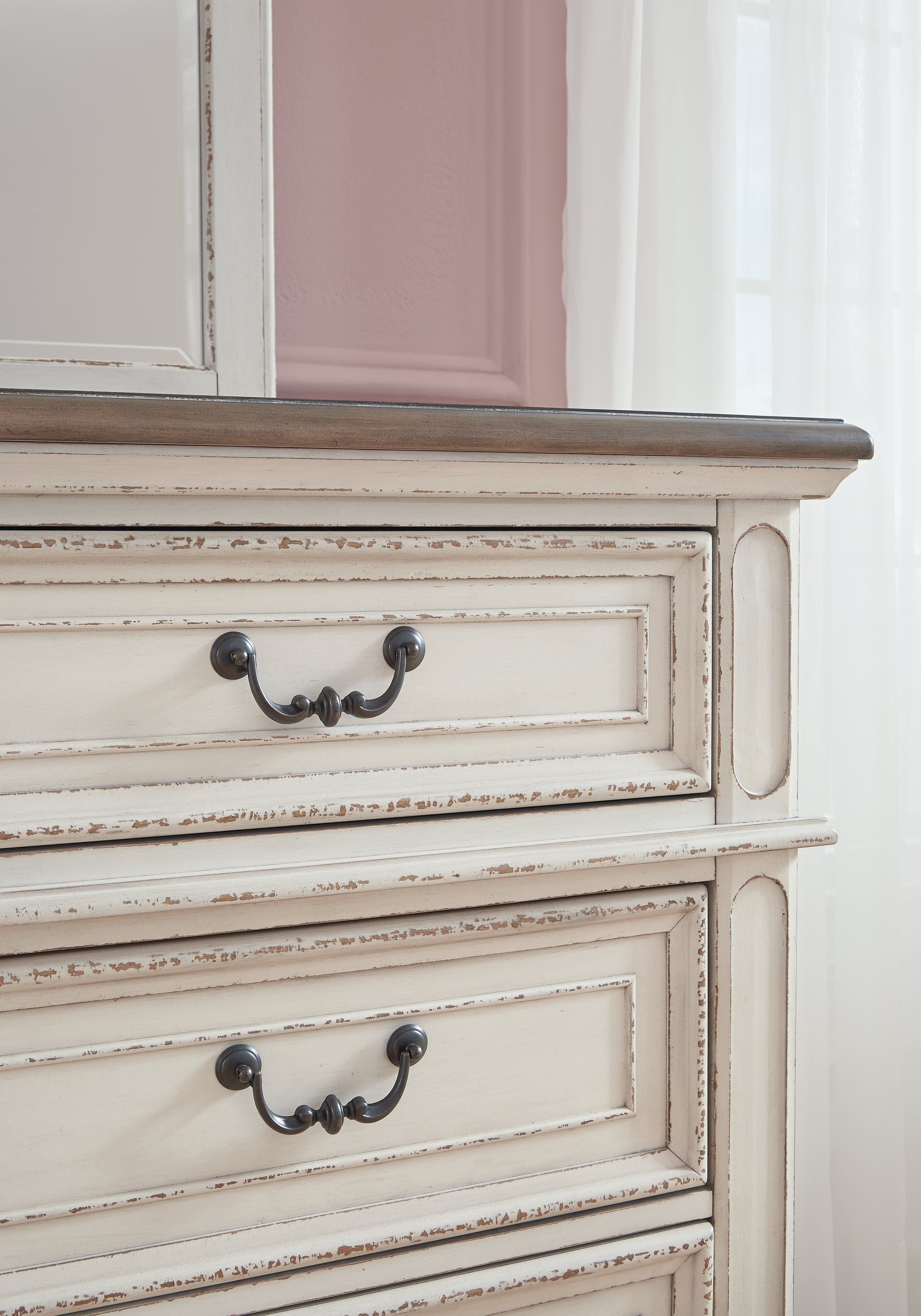 Ashley Furniture - Realyn Youth Dresser And Mirror - White Wood|Glass - Dresser & Mirror - Additional View 7
