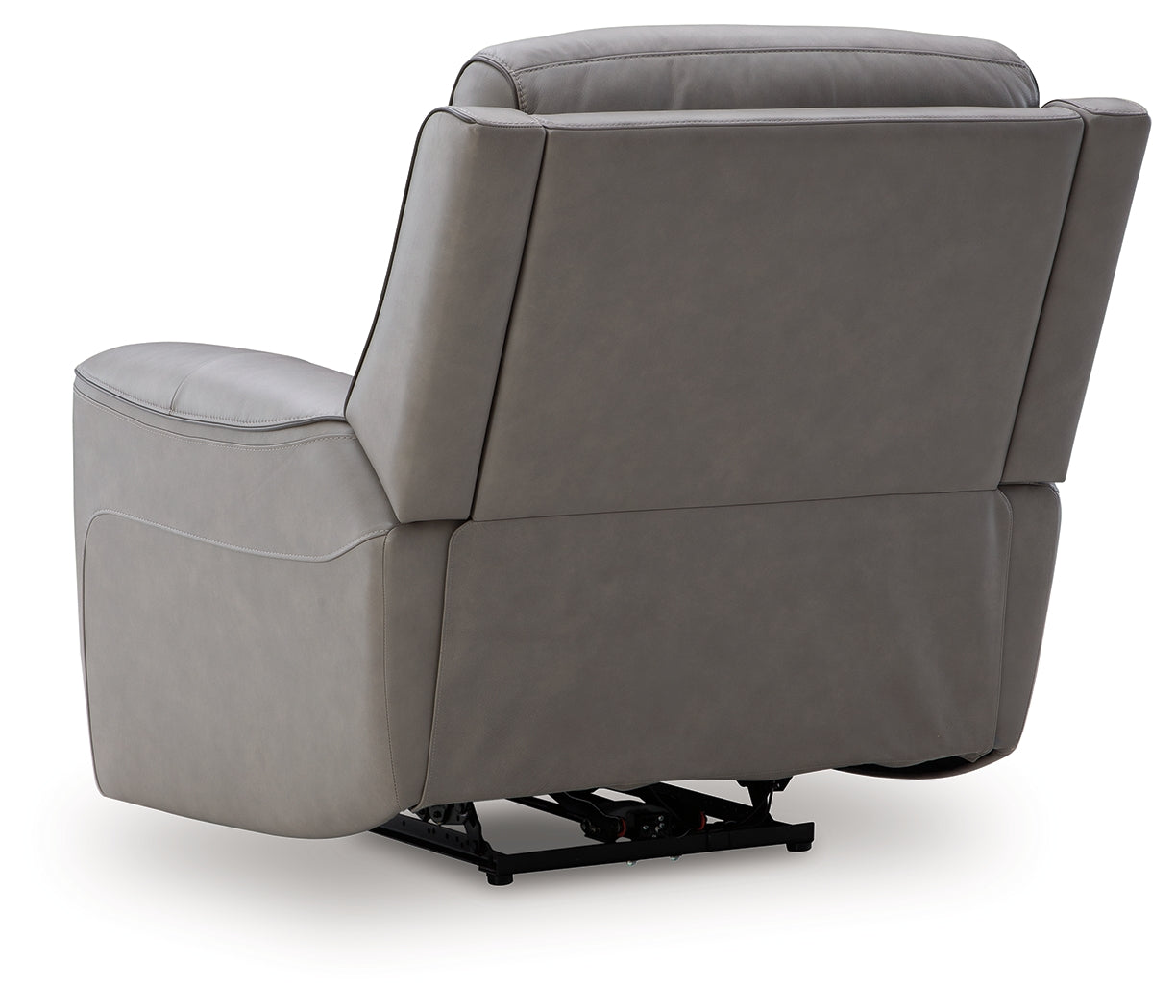 Ashley Furniture - ZELDA COIN LEATHER 2P POWER RECLINER WITH MASSAGE - Dark Gray Leather Match - Recliners - Additional View 6