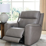 Ashley Furniture - ZELDA COIN LEATHER 2P POWER RECLINER WITH MASSAGE - Dark Gray Leather Match - Recliners - Additional View 7
