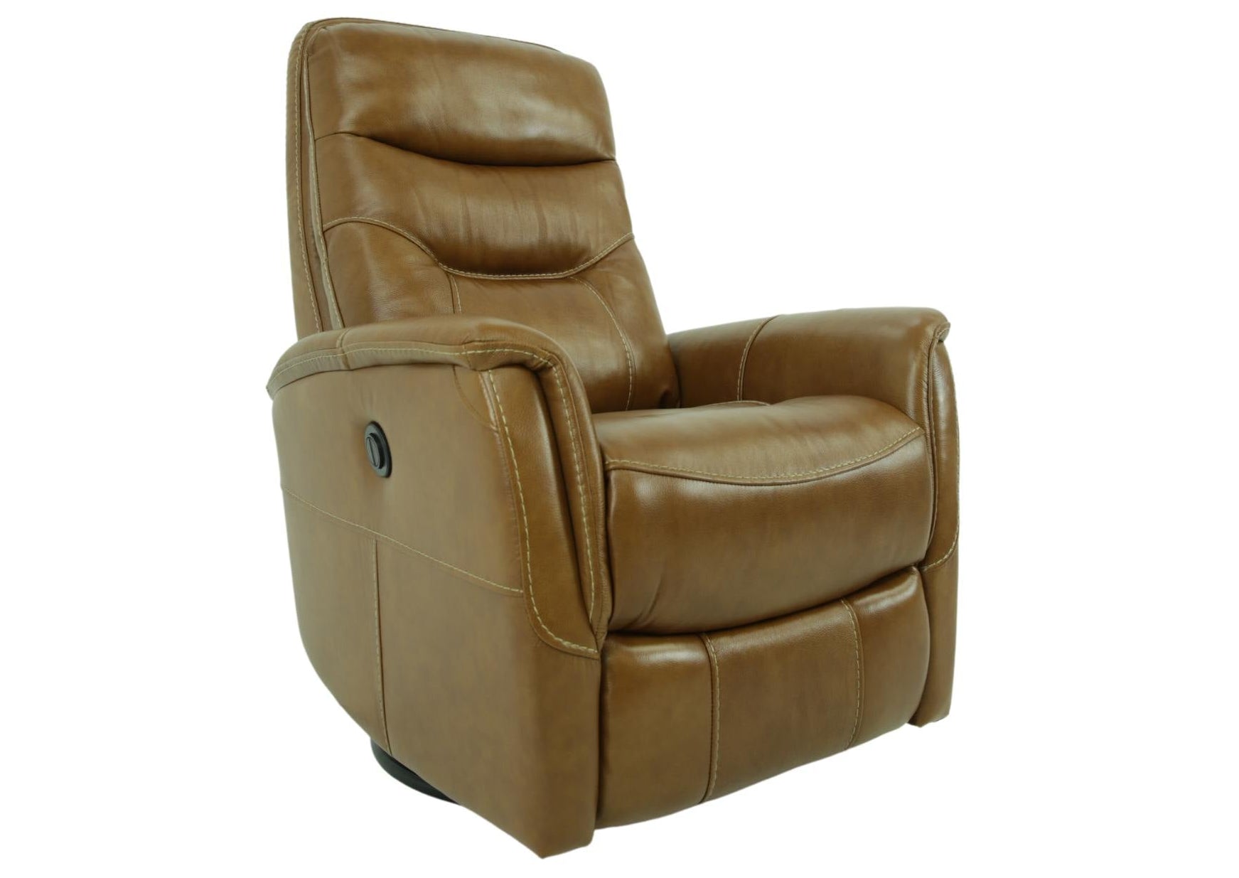 Antonio Leather Power Swivel Recliner - Buckskin - Additional View 1