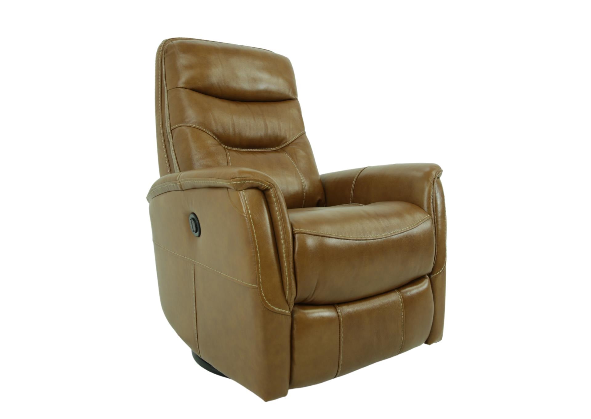 Antonio Leather Power Swivel Recliner - Buckskin - Additional View 1