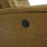 Antonio Leather Power Swivel Recliner - Buckskin - Additional View 2