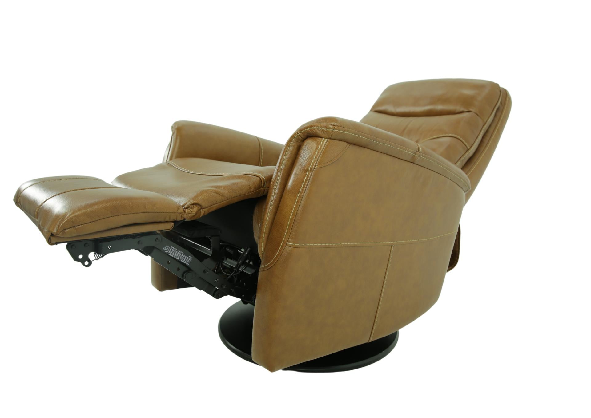 Antonio Leather Power Swivel Recliner - Buckskin - Additional View 3
