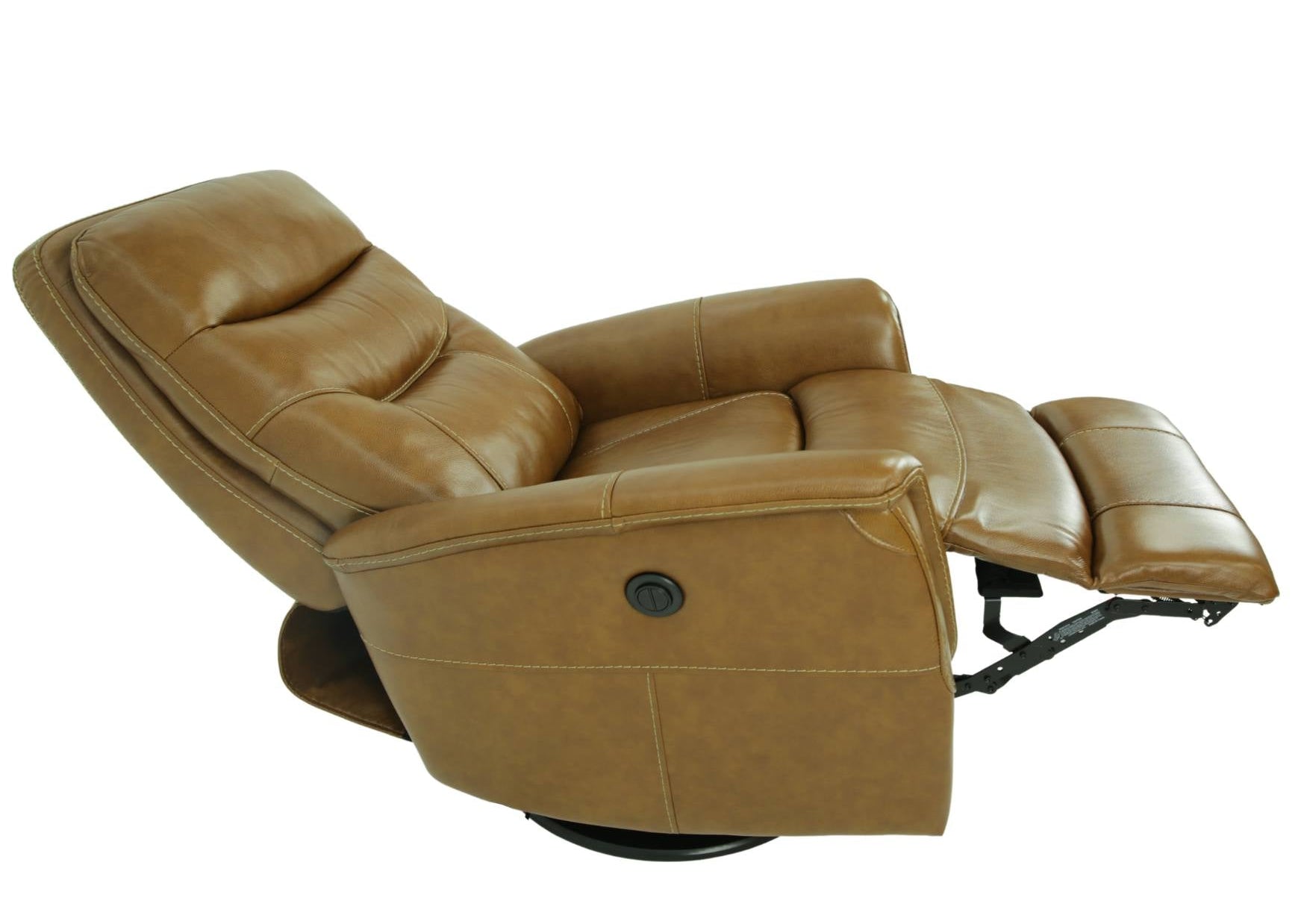 Antonio Leather Power Swivel Recliner - Buckskin - Additional View 4